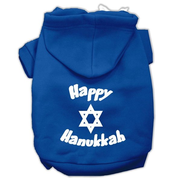 Petpal Happy Hanukkah Screen Print Pet Hoodies; Blue - Extra Large - Size 16 PE770031